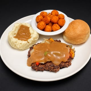 Fresh Hand Pressed Hamburger Steak Dinner