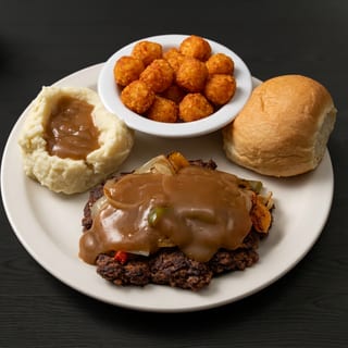 Fresh Hand Pressed Hamburger Steak Dinner